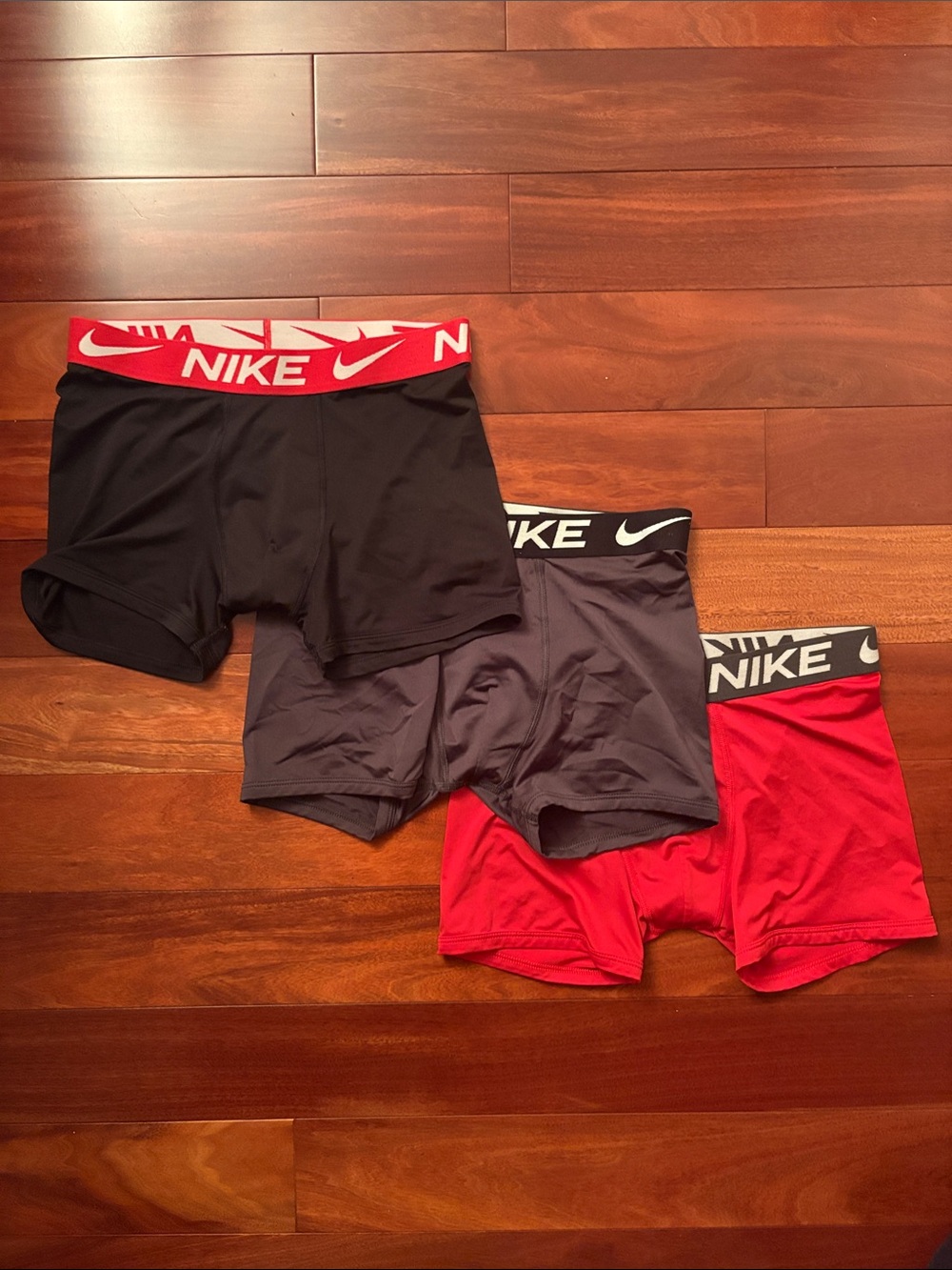 Nike Boys LG Sports/Athletic Boxers - Red, Black, and Grey